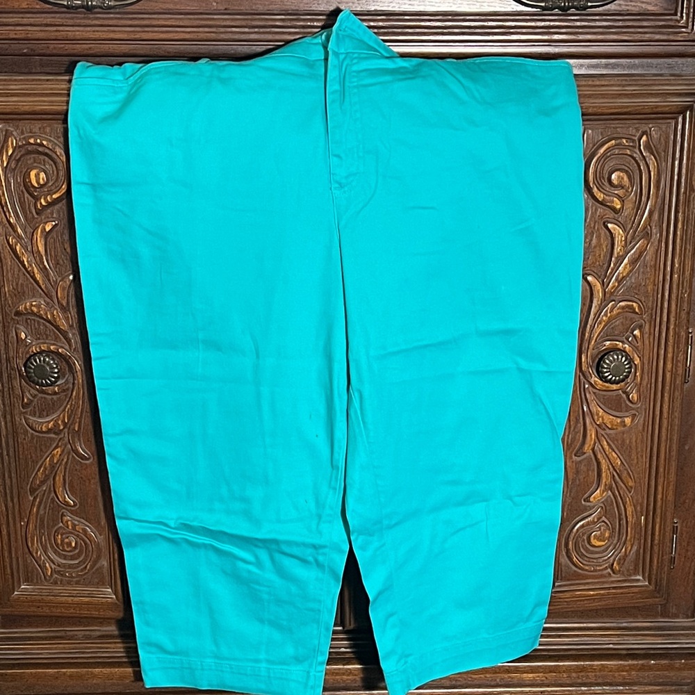 St. John's Bay Women's Teal Flat Front Pants